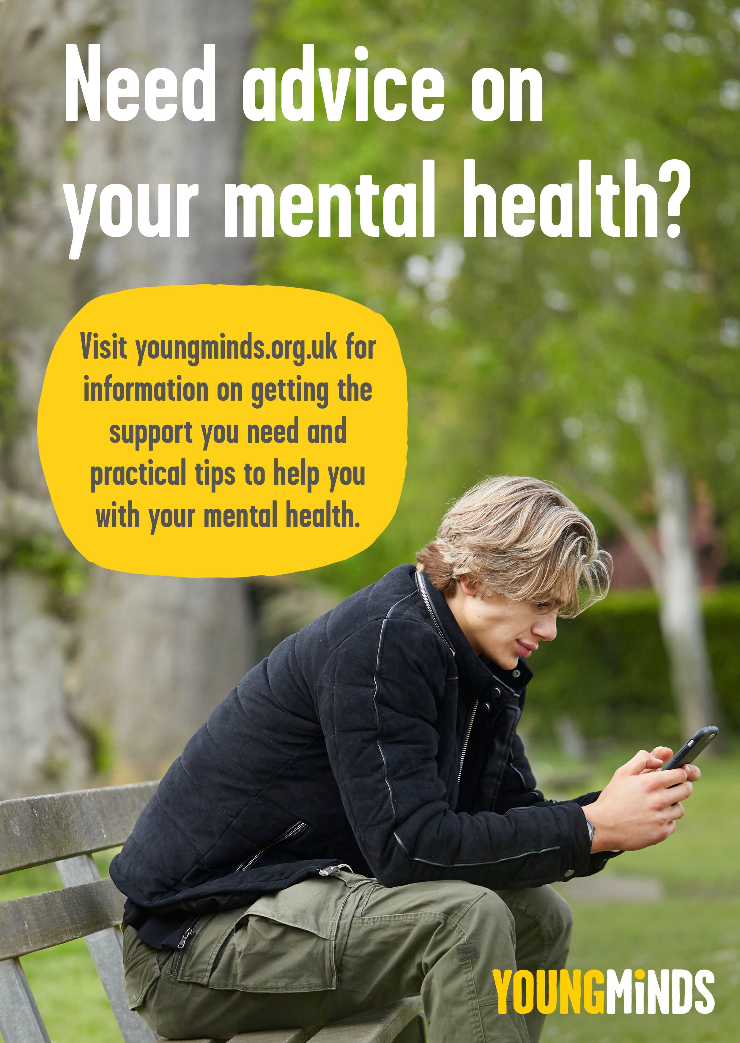 A preview of the poster reading 'Need advice on your mental health?'