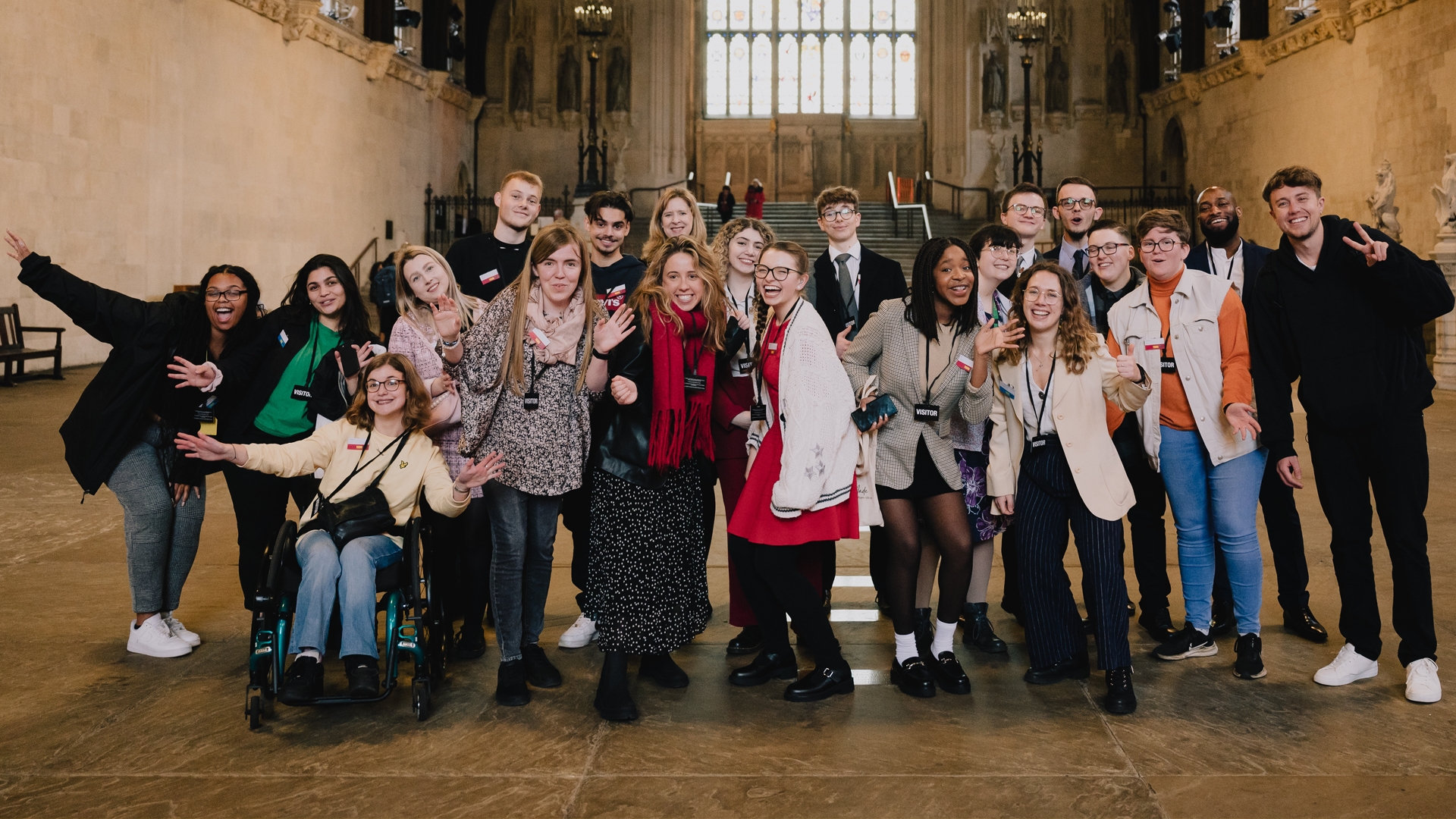 Our Activists standing together in a group in a hall in Parliament.