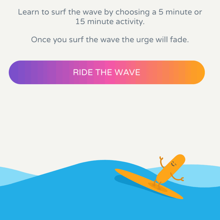 Screenshot of Calm Harm app homepage.